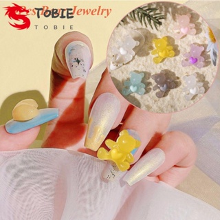 TOBIE เครื่องประดับเรซิ่น รูปหมีน่ารัก สีแคนดี้ สําหรับตกแต่งเล็บ