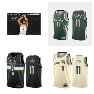 Milwaukee Bucks #11 Brook Lopez เสื้อสเวตเตอร์ของเสื้อบาสเก็ตบอล NBA Jersey