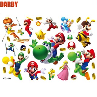 DARBY สติกเกอร์รอยสักชั่วคราว ลายการ์ตูนอนิเมะ Super Mario Diy สําหรับตกแต่งงานปาร์ตี้