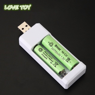 Nkodok แท่นชาร์จแบตเตอรี่ Usb 2 ช่อง แบบสองช่อง Aa Ni-cd Aaa ชาร์จได้ สําหรับเด็ก