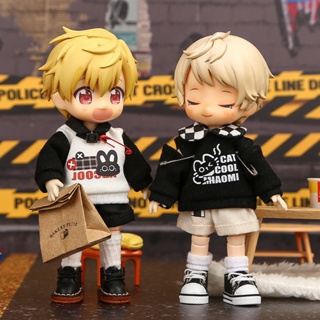 Ob11 เสื้อยืดลําลอง แขนสั้น ลายแมว กระต่าย Molly 12 จุด สําหรับตุ๊กตา bjd GSC UFdoll