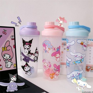 500/700ml อะนิเมะ Sanrio ตรงขวดเครื่องดื่ม Kawaii Kuromi ความจุขนาดใหญ่ถ้วยน้ำน่ารัก Melody เด็ก Anti-drop Shaker ถ้วยนักเรียนสาวของขวัญ