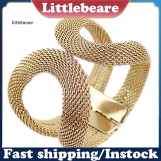 &lt;littlebeare&gt; เครื่องประดับ กําไลข้อมือ โลหะผสม ผ้าตาข่าย แฟชั่นฤดูใบไม้ผลิ สไตล์พังก์ สําหรับผู้หญิง