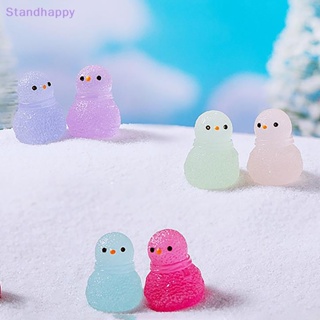 Standhappy ใหม่ ตุ๊กตาเรซิ่น รูปราชาหิมะ เรืองแสง ขนาดเล็ก สําหรับตกแต่งสวน บ้าน รถยนต์ DIY 5 ชิ้น