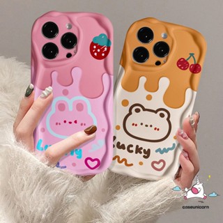 Cute Rabbit Bear Couple For Infinix Hot 30i 9 10Lite 8 Hot 12 10 8 30 20 11 9 Play Smart 7 6Plus 6 5 Note 12 4G 12 G96 Cartoon Doodle Cherry Ice Cream Soft 3D Wavy Curved Edge Case