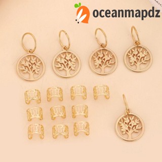 Oceanmapdz 15-22 ชิ้น / เซต แหวนผมถัก, ใบไม้ ผีเสื้อสีทอง เดรดล็อก ลูกปัด, เครื่องประดับผม จี้ เครื่องประดับผม เสน่ห์ ฮิปฮอป ปาร์ตี้