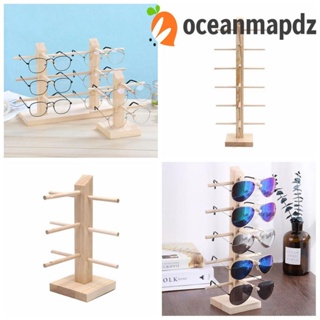 Oceanmapdz ชั้นวางแว่นตา แบบไม้ หลายชั้น เรียบง่าย สําหรับโชว์เครื่องประดับ