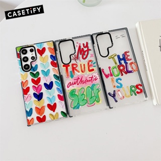 เคสโทรศัพท์มือถือแบบใส ลายหัวใจ หลากสี สําหรับ Samsung Galaxy S20 S21 S22 S23 Ultra S20+ S21+ S22+ S23 Plus