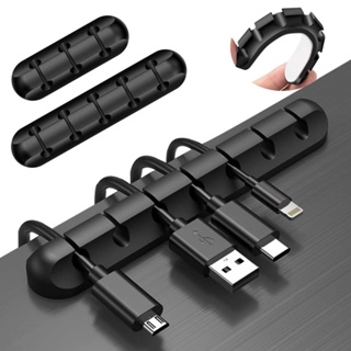 แคลมป์ซิลิโคน มีกาวในตัว สําหรับจัดเก็บสายไฟ USB 1 ชิ้น