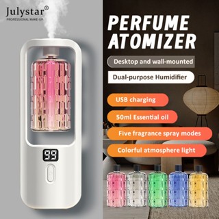 JULYSTAR Ready Stock Automatic Aroma Diffuser เครื่องทำความชื้นแบบชาร์จไฟได้จอแสดงผลดิจิตอลน้ำหอมปรับอากาศ