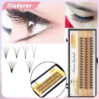 ต่อขนตาด้วยกาว 0.10 มม. 10d D + Curl DIY Lash แต่ละคลัสเตอร์ขนตา Mink ปลอมผมมนุษย์ตั้ง HO