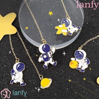 Lanfy ที่คั่นหนังสือโลหะ ลายการ์ตูนปลาวาฬ นักบินอวกาศ เมฆ สีฟ้า สําหรับอ่านหนังสือ