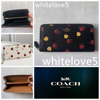 LADIES FULL LEATHER APPLE PRINT LONG Wallet F76546 กระเป๋าสตางค์ COAC H กระเป๋าสตางค์ซิปยาว