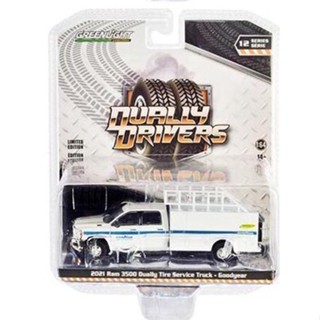 Greenlight 1/64 Dually Drivers Series 12 - 2021 Ram 3500 Dually Tire Service Truck - Goodyear 46120-F