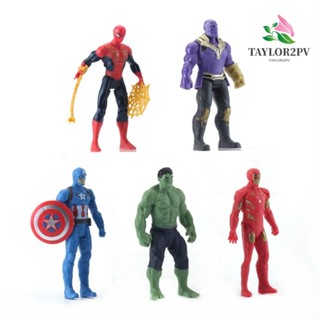 Taylor2pv ตุ๊กตาฟิกเกอร์การ์ตูนกัปตันอเมริกา Spiderman Movabl สําหรับตกแต่งรถยนต์