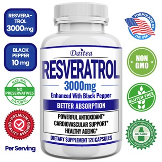 Resveratrol อาหารเสริม - รองรับระบบหัวใจ ตับ และระบบภูมิคุ้มกัน สารต้านอนุมูลอิสระ ปรับปรุงสุขภาพผิวและเส้นผม