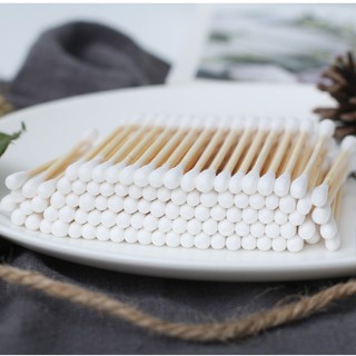 ไม้พันสำลีปลอดเชื้อ 100 ชิ้น/ห่อ Sterile Cotton Swab 1000Pcs. สำลีพันก้าน สเตอร์ไรด์สำลีพันไม้ ปลอดเชื้อ สำลีก้าน