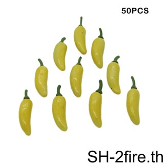 โมเดลผัก ผลไม้ปลอม พริกไทยจําลอง แฮนด์เมด ขนาดเล็ก สําหรับตกแต่งบ้าน ห้องครัว 50 ชิ้น
