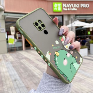 สําหรับ Huawei Mate 20 Mate 20 Pro เคสการ์ตูนไดโนเสาร์น้อยน่ารัก กันกระแทก ฝ้า เคสโทรศัพท์แข็ง ขอบลาย ซิลิโคนนิ่ม เคสป้องกัน