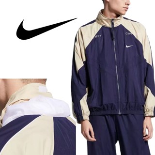 Nike ของแท้ 100% เสื้อแจ็กเก็ต ภาพจริง!Nikece Co เสื้อแจ็กเก็ต ทรงหลวม ปักลาย สไตล์เรโทร กันลม ใส่สบาย สําหรับผู้ชาย