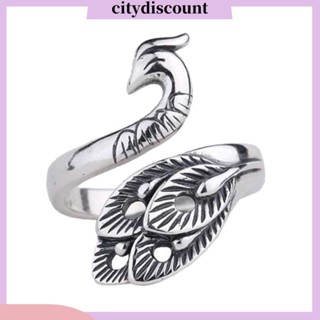 &lt;citydiscount&gt; แหวนถักนิตติ้ง รูปนกฟินิกซ์ ปรับได้ สไตล์เรโทร สําหรับผู้หญิง และผู้ชาย