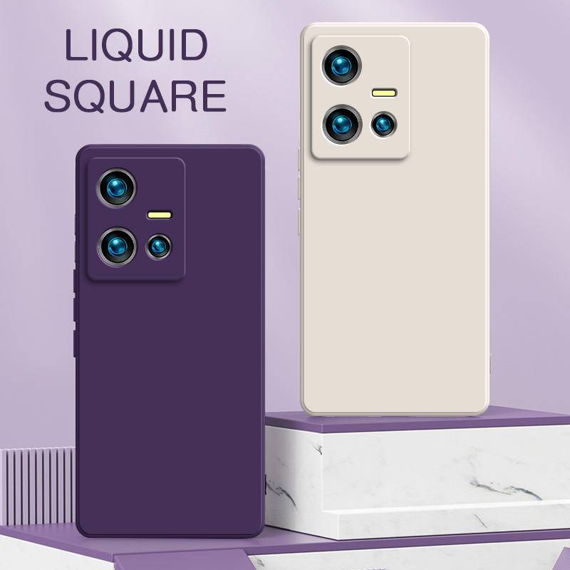 สําหรับ iQOO U3X มาตรฐาน Z6 U5x U5e U5 U3 U1 U1x กรณีสแควร์ Liquid เคสโทรศัพท์