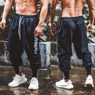 Sports Pants Loose Tappered Fitness Pants Mens Quick-Drying Ninja Pants Running Elastic plus Size Muscle Closing Training Trousers Aqu2