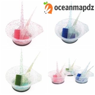 Oceanmapdz ชุดชามพลาสติก กันลื่น สีแคนดี้ สําหรับย้อมสีผม ทําความสะอาดง่าย 3 ชิ้น ต่อชุด