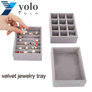 Yolo ถาดผ้าสักหลาด สําหรับใส่เครื่องประดับ ต่างหู สร้อยข้อมือ DIY