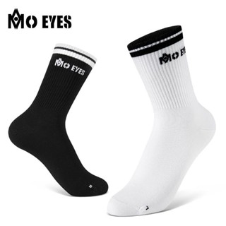 MO EYES ถุงเท้ากอล์ฟสตรีสีจับคู่ถุงเท้าบอล Anti-pilling Sports Elastic Mid Tube Socks Womens Socks M23WZ002