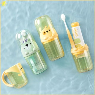 [LBE] Wash Cup Travel Portable Cartoon Bear Couple Toothbrush Organizer Mouth Cup Tooth Brush Storage Holder