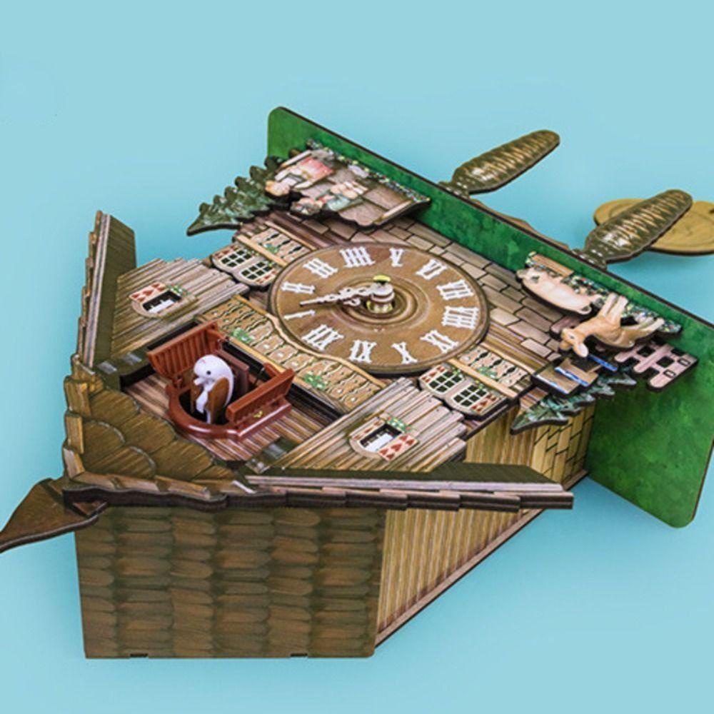 Quillan ไม้ลูกตุ้มนาฬิกาวินเทจ, Forest Tower เงียบไม้นาฬิกาแขวน,หลายรูปแบบ Vintage ไม้ 3D Chiming 3D Chiming นาฬิกาบ้าน