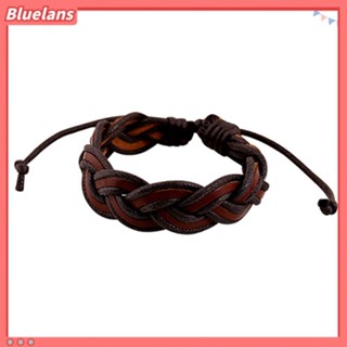 Bluelans กําไลข้อมือหนังถัก สไตล์วินเทจ สําหรับผู้ชาย