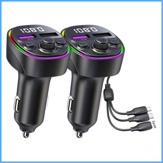 Shdxth เครื่องส่งสัญญาณ FM 5.0 PD USB C USB 3.1A ชาร์จเร็ว 66W แฮนด์ฟรี หลากสี สําหรับเครื่องเล่น MP3