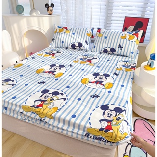 Dansunreve 2/3IN1 ผ้าปูที่นอน 5ฟุต 6ฟุต bed sheet ชุดผ้าปูที่นอน ลายการ์ตูนดิสนีย์ วินนี่ เดอะ พูห์ ผ้าปูที่นอน ปลอกหมอน ขนาดคิงไซซ์ ควีนไซซ์