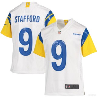 ใหม่ NFL Los Angeles Rams Bone Game Jersey Stafford เสื้อยืดลําลอง แขนสั้น คอกลม พิมพ์ลาย NFL สําหรับผู้ชาย เหมาะกับการเล่นกีฬา พลัสไซซ์