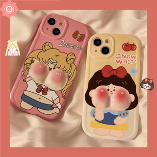 เคสโทรศัพท์มือถือ กันกระแทก ลายเซเลอร์มูน สโนว์ไวท์ 3D บีบได้ สําหรับ IPhone 11 12 14 13 Pro MAX XR X XS MAX 7Plus 6 8 6S 7 Plus SE 2020