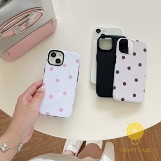 For เคสไอโฟน 14 Pro Max [Detachable Two-piece Simple Polka Dot] เคส Phone Case For iPhone 14 Pro Max 13 12 11 For เคสไอโฟน11 Ins Korean Style Retro Classic Couple Shockproof Protective TPU Cover Shell