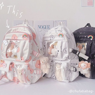 ♚♚Keshan Store [Fashion Summer] Schoolbag Womens ins Backpack Korean Senior high school Junior High School Students Internet Celebrity Mori Fashion Joker New Super Fire Backpack W