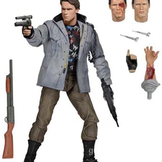พร้อมส่ง NECA ฟิกเกอร์หุ่นยนต์ Terminator T800 Ruffian Version Battle Damage Deluxe Edition Arnold Robot ขยับได้ 23 ซม.