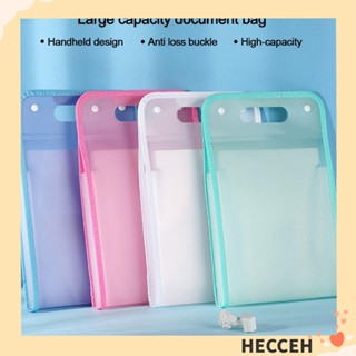 Hecceh กล่องโฟลเดอร์ PP ใส ขนาด A4 สําหรับใส่จัดเก็บเอกสาร