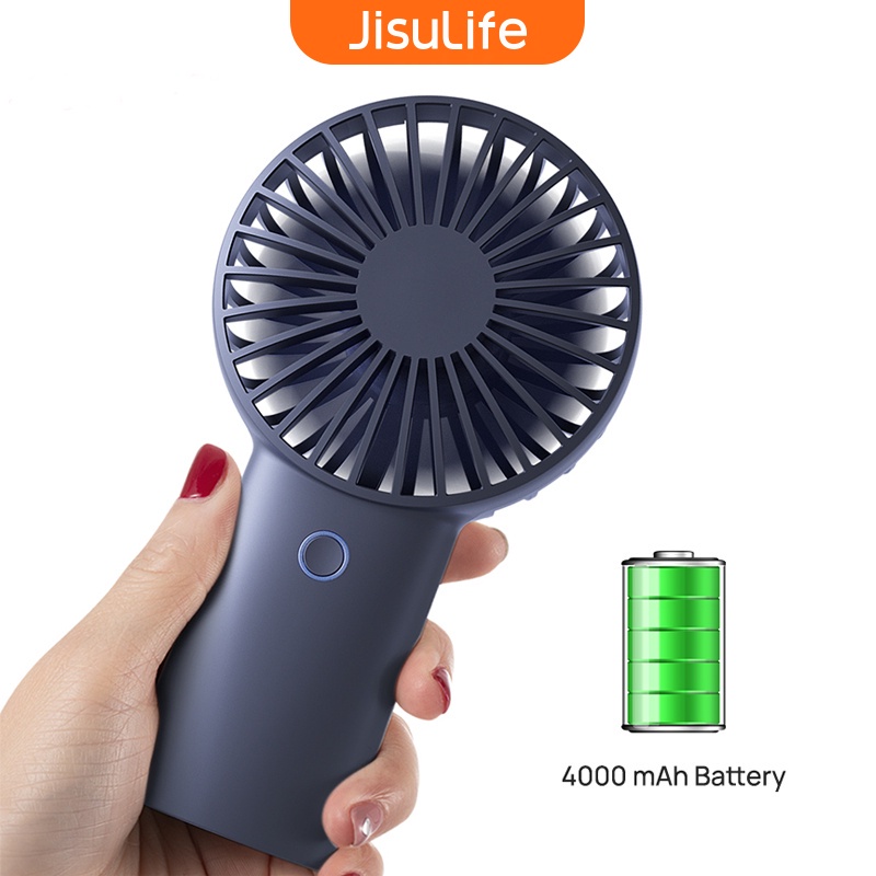 Jisulife พัดลมมือถือ แบบพกพา พัดลมมือถือ 4000mAh USB พัดลมชาร์จได้ พัดลมมือถือ ขนาดเล็ก