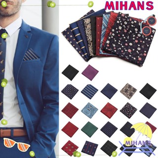 Mih ผ้าเช็ดหน้าผู้ชาย ลายดอกไม้ Paisley Pocket square Hankies