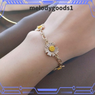 MELODYGOODS1 สร้อยข้อมือ จี้ดอกเดซี่ ขนาดเล็ก สามารถปรับได้ เครื่องประดับ สําหรับผู้หญิง