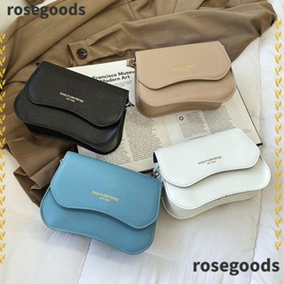 Rosegoods1 กระเป๋าสะพายไหล่ กระเป๋าถือ หนัง PU สีพื้น หรูหรา สําหรับเดินทาง