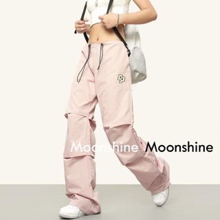 Moon  กางเกงขายาว คาร์โก้ กางเกง เชือกอเมริกันคลาสิค Cargo pants 2023 NEW 072419 สไตล์เกาหลี High quality Comfortable Trendy A90M08B 36Z230909