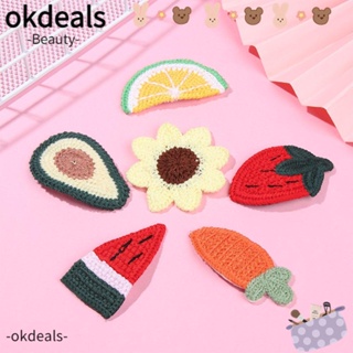 OKDEALS กิ๊บติดผมถักนิตติ้ง ลายผลไม้ เจ้าหญิงน่ารัก สําหรับเด็กผู้หญิง