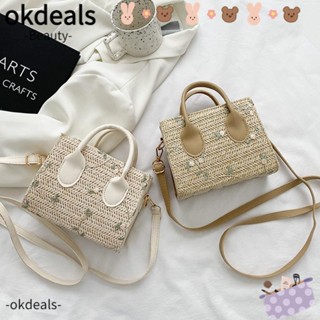 OKDEALS กระเป๋าสะพายไหล่ สีพื้น แฟชั่นฤดูร้อน สําหรับผู้หญิง