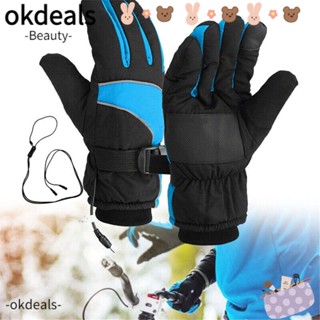 Okdeals ถุงมือทําความร้อน แบบชาร์จไฟได้ สําหรับขี่รถจักรยานยนต์ไฟฟ้ากลางแจ้ง