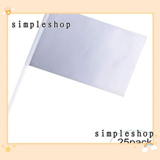 SIMPLE ธงคลื่นเปล่า สีขาว สําหรับตกแต่งรถยนต์ งานปาร์ตี้ 25 ชิ้น